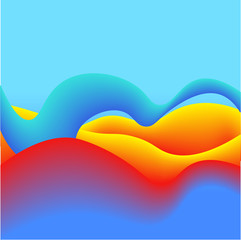 Fluid Colors with Red Yellow Violet Gradient Abstract Background. Perfect for Cover, Print, Poster and Flyer design.