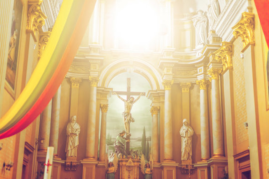 Joniskis Sant Church of the Assumption of the Virgin Mary. Lithuania. The interior