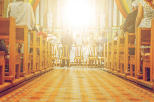 Joniskis Sant Church of the Assumption of the Virgin Mary. Lithuania. The interior. Ecclesiastical ceremony