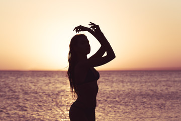 Woman is alone at beach