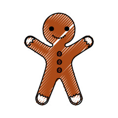 gingerman homemade christmas gingerbread cookie style vector illustration