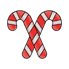 candy stick cane decoration sugar sweet striped vector illustration