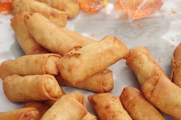 spring rolls at street food