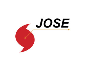Jose Hurricane red symbol. Flat vector illustration EPS 10