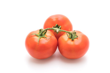 fresh tomatoes on white background