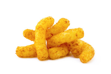 Peanut, corn puffs isolated with white background © george3973