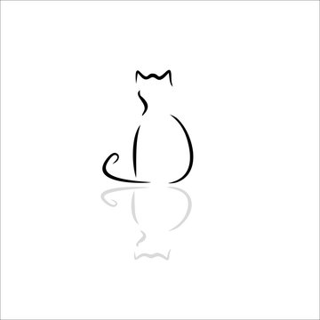 cat line vector icon