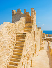 The stairs to Ribat tower, Monastir