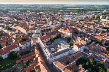 Fototapeta na wymiar Bird eye view of Pecs, Hungary