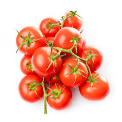 tomato isolated on white background.  Bunch of fresh tomatoes
