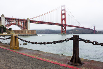 The Golden Gate Bridge as seen from Fort Point. San Francisco, California