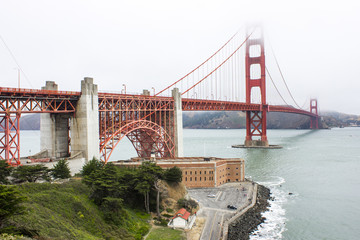 The Golden Gate Bridge as seen from Fort Point. San Francisco, California