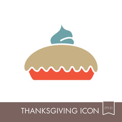 Thanksgiving Pie icon. Harvest. Thanksgiving