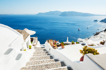Fototapeta White architecture on Santorini island, Greece obraz