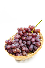 Dark grapes in a basket