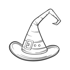 cartoon Wizard hat, halloween concept, vector illustration