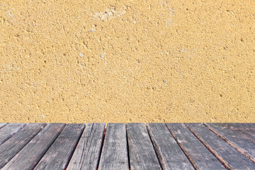 wood table on concrete background
