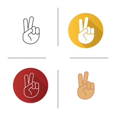 Peace hand gesture icon
