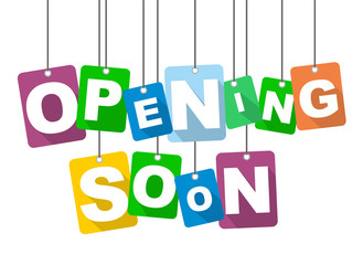 Colorful vector flat design background opening soon. It is well adapted for web design.
