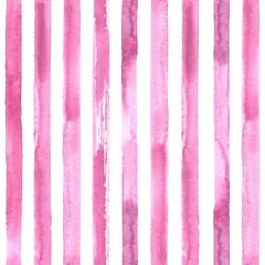 Papier Peint photo Lavable Rayures verticales Modèle sans couture rayé rose