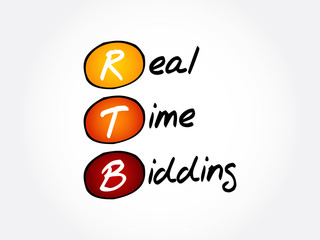 RTB - Real-time bidding, acronym business concept background