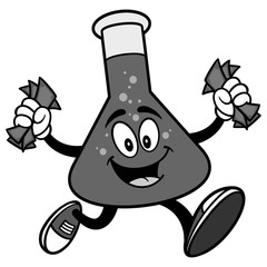 Chemistry Flask with Money Illustration