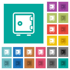 Single strong box square flat multi colored icons