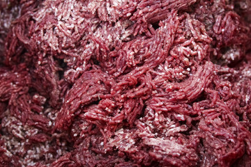 Obraz premium Fresh minced meat background. Pork and beef meat 