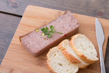 german country pate with baguette