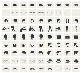 Collection of vector icons on fashion themes