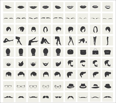 Collection of vector icons on fashion themes
