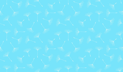 Seamless pattern with flying dandelion seeds 