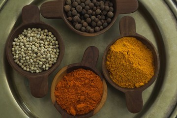 Various type spices in bowl 