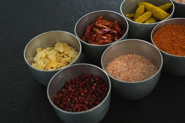 Various type spices in bowl 