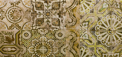 mosaic ceramic tile with abstract pattern