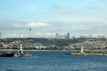 Buyukcekmece port and coasts of Buyukcekmece in Istanbul, Turkey