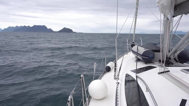 Sailing a yacht in Norway