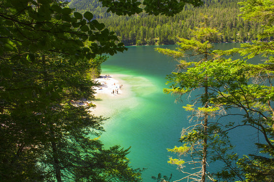 Italy, Alto Adige: Reflection in the Tovel Lake.