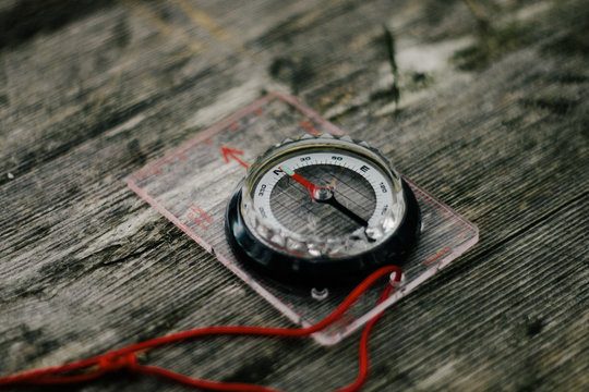 Compass pointing north