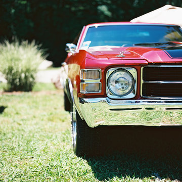 Sideview of an american vintage car