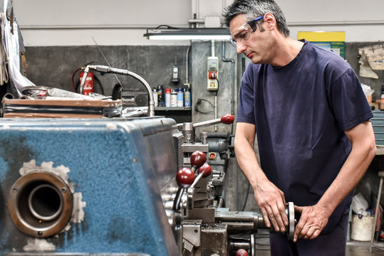 Man working in a metal workshop