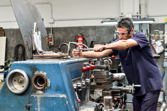 Man working in a metal workshop