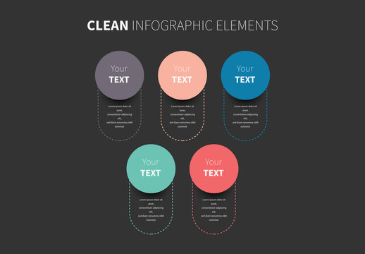 Colorful Infographic with Circles and Curved Dashed Lines Layout 1