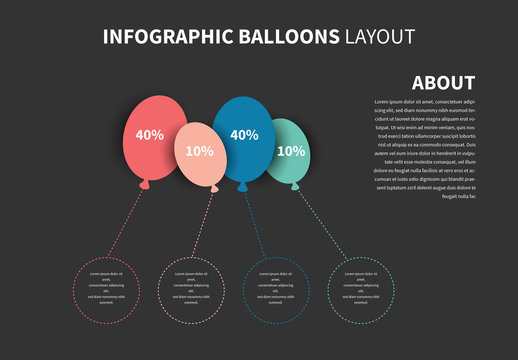 Infographic with Balloon Elements Layout 1