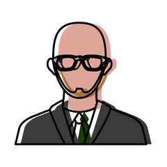 Businessman avatar cartoon icon vector illustration graphic design