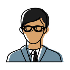 Businessman avatar cartoon icon vector illustration graphic design
