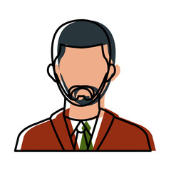Businessman avatar cartoon icon vector illustration graphic design