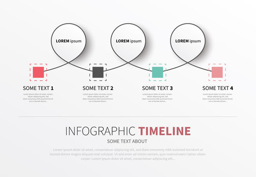 Horizontal Infographic Layout with Boxes and Loops Layout 1