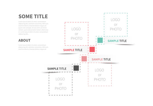 Diagonal Infographic with Dashed Lined Boxes Layout 1