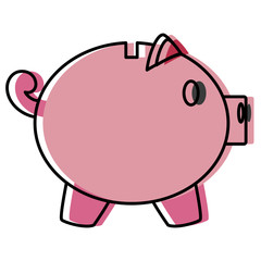 Piggy money savings icon vector illustration graphic design